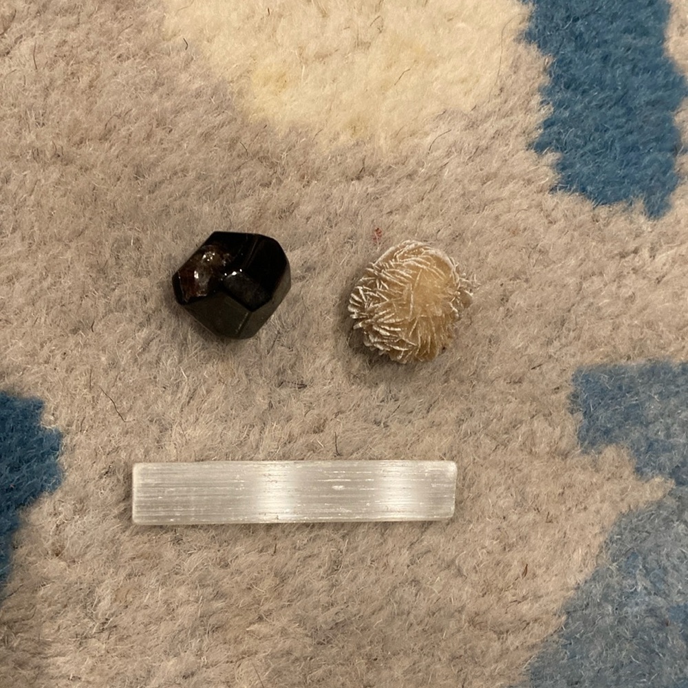 Bundle/3 Rocks Ulexite Bar / Garnet / Desert Rose Geology Mineral Stone